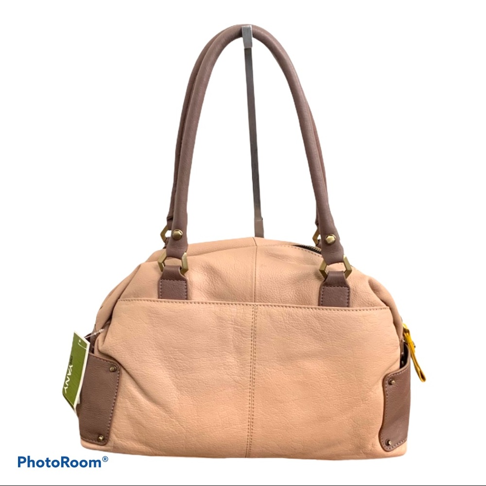 OR YANY leather top handle satchel YELLOW ACCENTS